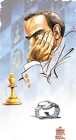 Oliver Schopf, editorial cartoons from Austria, cartoonist from Austria, Austrian illustrations, illustrator from Austria, editorial cartoon chess 	
 	
Garry Kasparov 