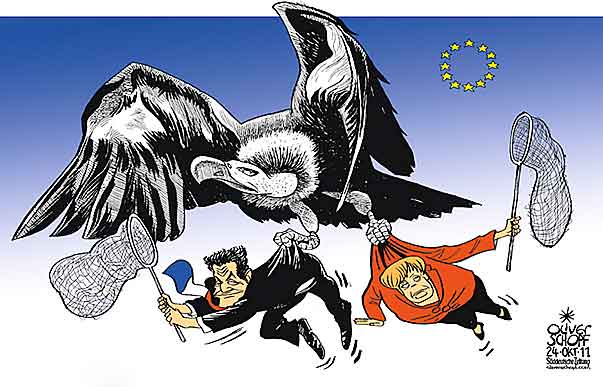  
Oliver Schopf, editorial cartoons from Austria, cartoonist from Austria, Austrian illustrations, illustrator from Austria, editorial cartoon
Europe Economy and Finances  2011 EU MERKEL SARKOZY CRISIS EURO EFSF GREECE VULTURE BIRD CATCHER 
