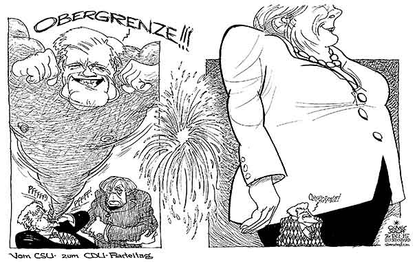  Oliver Schopf, politischer Karikaturist aus Österreich, politische Karikaturen, Illustrationen Archiv politische Karikatur Deutschland 2015 CDU CSU PARTEITAG MERKEL SEEHOFER FLÜCHTLINGE OBERGRENZE LUFTBALLON AUFBLASEN ZERPLATZEN KRAFTMEIER 

 