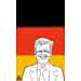 Oliver Schopf, editorial cartoons from Austria, cartoonist from Austria, Austrian illustrations, illustrator from Austria, editorial cartoon politics politician Germany 2010: federal president Christian wulff drawing caricature flag black red gold