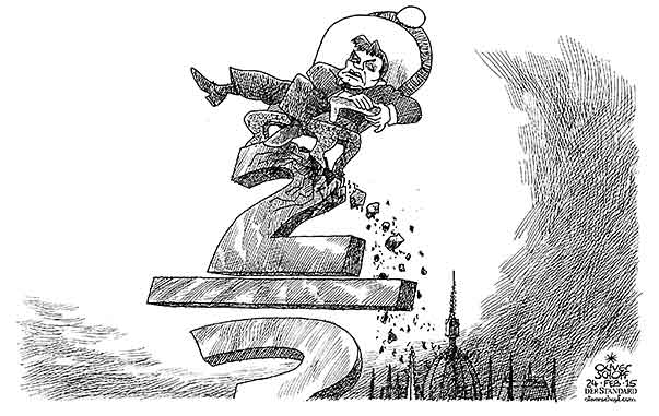 Oliver Schopf, politischer Karikaturist aus Österreich, politische Karikaturen aus Österreich, Karikatur Cartoon Illustrationen Politik Politiker Europa 2015 UNGARN VIKTOR ORBAN PARLAMENT BUDAPEST ZWEIDRITTELMEHRHEIT NACHWAHL SITZ ZERBROESELN


