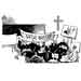 Oliver Schopf, politischer Karikaturist aus Österreich, politische Karikaturen aus Österreich, Karikatur Illustrationen Politik Politiker Europa 2009: kreuz, klassenzimmer, kirche, besetzung, demonstration
