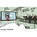 Oliver Schopf, politischer Karikaturist aus Österreich, politische Karikaturen aus Österreich, Karikatur Cartoon Illustrationen Politik Politiker Europa 2024: UKRAINE KRIEG PUTIN PESKOW PAPST FRANZISKUS VERHANDLUNGEN WEISSE FAHNE BÜRO BILDSCHIRM TV  
