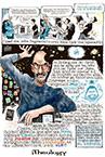 Oliver Schopf, politischer Karikaturist aus Österreich, politische Karikaturen, Illustrationen Archiv Steve Jobs Karikatur Applegründer.