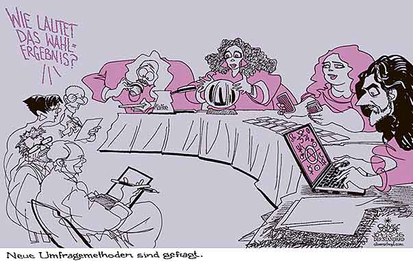Oliver Schopf, politischer Karikaturist aus Österreich, politische Karikaturen aus Österreich, Karikatur Cartoon Illustrationen Politik Politiker Österreich 2016 : BUNDESPRÄSIDENTENWAHL 2016 MEINUNGSFORSCHER UMFRAGEN FALSCH LIEGEN PROGNOSEN GLASKUGEL KAFFEESUD LESEN KARTEN LEGEN ASTROLOGIE PROPHEZEIUNG 

