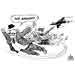 Oliver Schopf, politischer Karikaturist aus Österreich, politische Karikaturen aus Österreich, Karikatur, Illustrationen Politik Politiker Österreich 2010: BAE systems alfons mensdorff-pouilly kampfjet fliegen geldscheine weiße weste aufklaeren
