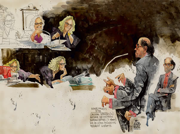 Oliver Schopf, Karikaturist, Gerichtsillustration: Bawag-Prozess 2007