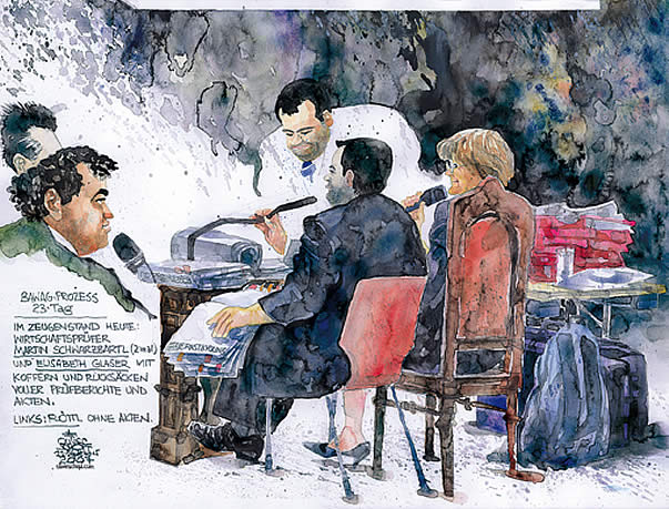Oliver Schopf, Karikaturist, Gerichtsillustration: Bawag-Prozess 2007