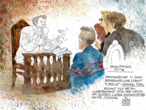 Oliver Schopf, Karikaturist, Gerichtsillustration: Bawag-Prozess 2007