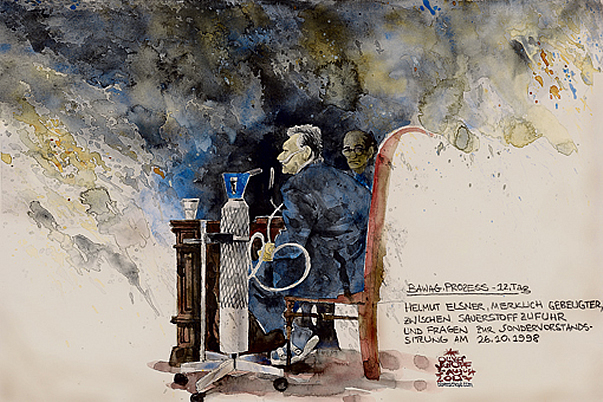 Oliver Schopf, Karikaturist, Gerichtsillustration: Bawag-Prozess 2007