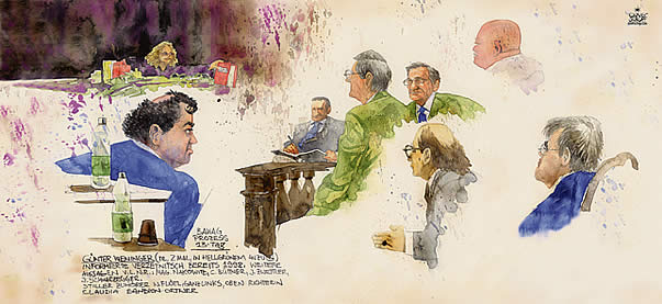 Oliver Schopf, Karikaturist, Gerichtsillustration: Bawag-Prozess 2007