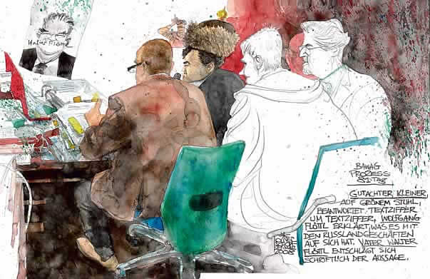 Oliver Schopf, Karikaturist, Gerichtsillustration: Bawag-Prozess 2008,gerichtszeichnungen, BAWAG-Prozess in �sterreich 2007 2008, helmut elsner, claudia bandion-ortner,oliver schopf, karikatur, politische karikatur, gerichtszeichnungen, BAWAG-Prozess in �sterreich 2007 2008, walter floettl, wolfgang floettl, fritz kleiner, renate graber



  