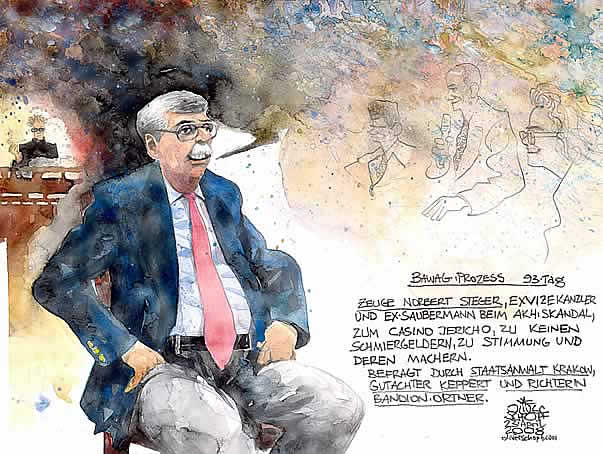 Oliver Schopf, politischer Karikaturist aus �sterreich, politische Karikaturen aus �sterreich, Karikatur, Illustrationen, Gerichtssaalzeichnung �sterreich 2008: Bawag, norbert steger, georg krakow, thomas keppert, claudia bandion-ortner, casino jericho, renate graber










  