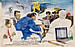 Oliver Schopf, Karikaturist, politische Karikaturen, Gerichtssaalzeichnungen Bawag-Prozess in &Ouml;sterreich 2007 2008