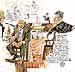 Oliver Schopf, editorial cartoons, court room art, Bawag Trial 2008: johann zwettler, wolfgang floettl, helmut elsner, georg krakow, claudia bandion-ortner, renate graber

