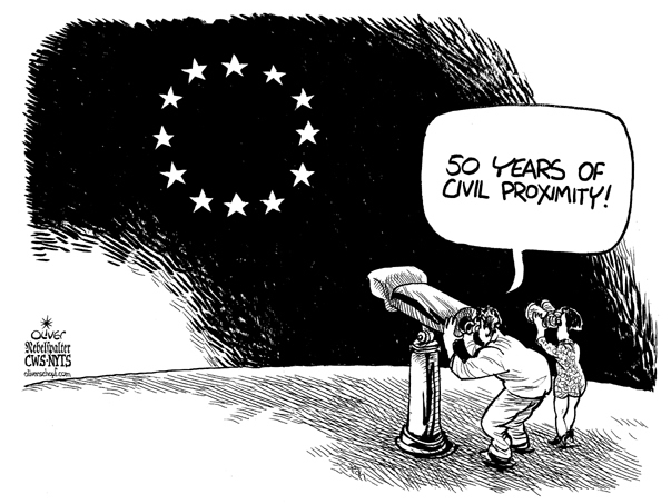 Oliver Schopf, editorial Cartoons: EU: 50 year�s anniversary