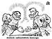 Oliver Schopf, editorial cartoons, Austria Czechia 2007, editorial cartoon, gusenbauer, topolanek, temelin, nuclear power station, czechia, neighbourhood