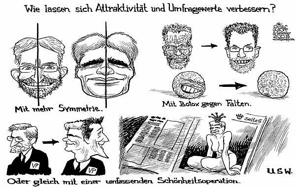 Wie man die missliche Lage der �VP bis zur Nationalratswahl am 28.September �ndern will, zeigt uns hier deren Chef Willi Molterer.


