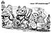 Oliver Schopf, politischer Karikaturist aus &Ouml;sterreich, politische Karikaturen aus &Ouml;sterreich, Karikatur, Illustrationen &Ouml;sterreich 2008: Gusenbauer, ruecktritt, winkekatze, maneki neko, winken, gluecksbringer 
