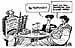 Oliver Schopf, politischer Karikaturist aus &Ouml;sterreich, politische Karikaturen aus &Ouml;sterreich, Karikatur, Illustrationen &Ouml;sterreich 2008: Teuerungen, runder tisch, oevp, spoe, wahlversprechen, beteuerungen, kaffehaus