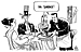 Oliver Schopf, editorial cartoons from Austria, cartoonist from Austria, Austrian illustrations, illustrator from Austria, editorial cartoon International 2008: usa, eu, russia, medvedev, putin, cook, restaurant, ice bucket, uncle sam  