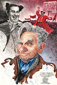 Oliver Schopf, politischer Karikaturist aus Österreich, politische Karikaturen aus Österreich, Karikatur, Illustrationen Österreich 2010:
Schauspielerlegende, Nestroydarsteller, Bühnenkasperl und Zeit seines Lebens sozial engagierter Aktivist Otto Tausig (89) 
 