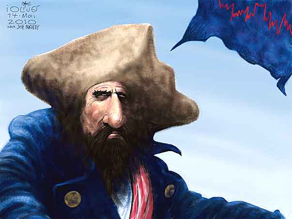 Oliver Schopf, editorial cartoons from Austria, cartoonist from Austria, Austrian illustrations, illustrator from Austria, editorial cartoon artwork artwork painting iPad: blackbeard pirate of the Caribbean sea  made with iPad.




 width=