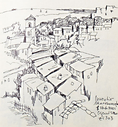 Oliver Schopf, editorial cartoons from Austria, cartoonist from Austria, Austrian illustrations, illustrator from Austria, editorial cartoon artwork from the sketchbook - landscape 2001
<span class=