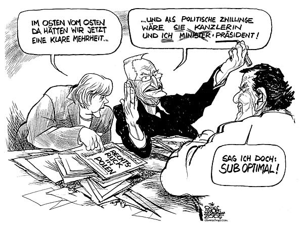 Oliver Schopf, politischer Karikaturist aus Österreich, politische Karikaturen, Illustrationen Archiv politische Karikatur Deutschland: Merkel; Schröder; Stoiber csu 