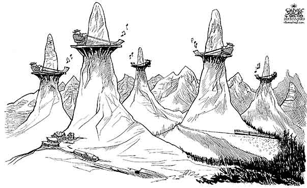  Oliver Schopf, politischer Karikaturist aus Österreich, politische Karikaturen, Illustrationen Archiv politische Karikatur Europa Schweiz
2009:  schweiz, minarett, landschaft, berge, alphorn

