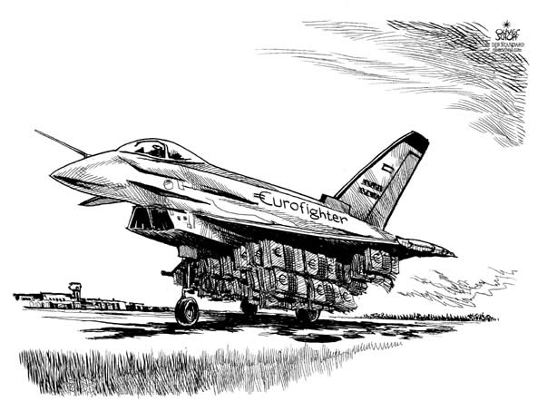 Oliver Schopf, politischer Karikaturist aus Österreich, politische Karikaturen, Illustrationen Archiv politische Karikatur Österreich: Eurofighter 2007  u-ausschuss, schmiergelder, eads
 