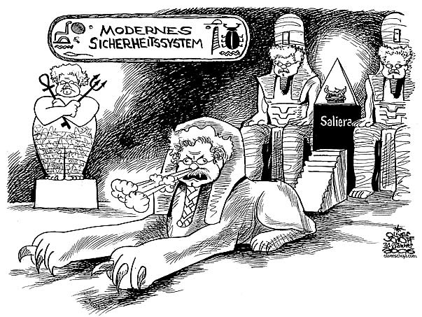  Oliver Schopf, politischer Karikaturist aus Österreich, politische Karikaturen, Illustrationen Archiv politische Karikatur Österreich Kunst und Kultur: 2005:
wilfried seipel, kunsthistorisches museum, khm, aegyptologe 
