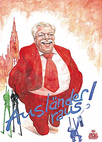  
Oliver Schopf, editorial cartoons from Austria, cartoonist from Austria, Austrian illustrations, illustrator from Austria, editorial cartoon
Europe austria Vienna, Elections 2005; Haeupl won mayor politicians politics
