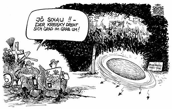  Oliver Schopf, politischer Karikaturist aus Österreich, politische Karikaturen, Illustrationen Archiv politische Karikatur Österreich: Parteien SPÖ 
2008:
Spoe, kronenzeitung, gusenbauer, faymann, kreisky, grab, friedhof
