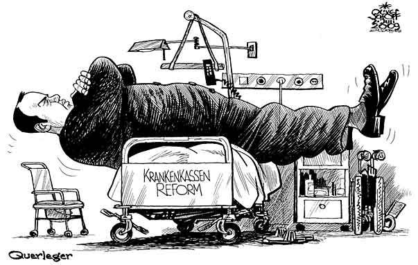  Oliver Schopf, politischer Karikaturist aus Österreich, politische Karikaturen, Illustrationen Archiv politische Karikatur Österreich Regierung Faymann
2009:
krankenkassen, josef proell, reform, quer legen, spitalsbett


