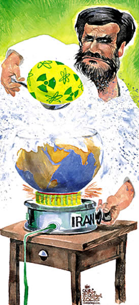 Oliver Schopf, editorial cartoons from Austria, cartoonist from Austria, Austrian illustrations, illustrator from Austria, editorial cartoon iran 
  Nuclear Program Iran and nuclear politic atomic bomb Bomb, Nuke, Cooking, Nuclear Program, Mahmoud Ahmadinejad
