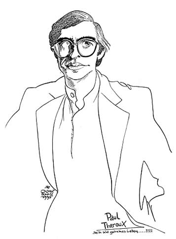 Oliver Schopf, editorial cartoons from Austria, cartoonist from Austria, Austrian illustrations, illustrator from Austria, editorial cartoon portrait paul theroux, drawing, portrait, American travel writer, novelist, short story writer, literary critic
