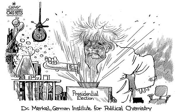  
Oliver Schopf, editorial cartoons from Austria, cartoonist from Austria, Austrian illustrations, illustrator from Austria, editorial cartoon
Europe EU eu germany 2010: merkel wulff president election lab chemistry explosion
