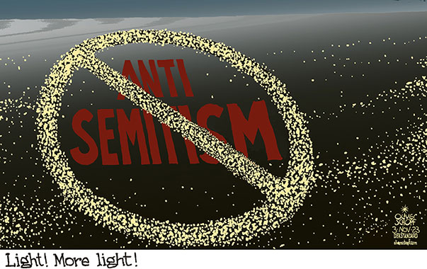 Oliver Schopf, editorial cartoons from Austria, cartoonist from Austria, Austrian illustrations, illustrator from Austria, editorial cartoon politics politician International, Cartoon Movement, CartoonArts International 2023: ISRAEL GAZA WAR PALESTINE ANTISEMITISM WORLDWIDE HAT WRATH RAGE SEA OF LIGHT GOETHE MORE LIGHT TRAFFIC PROHIBITION SIGN 










