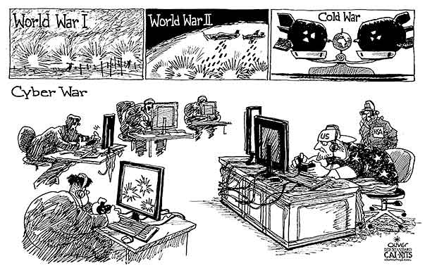 Oliver Schopf, editorial cartoons from Austria, cartoonist from Austria, Austrian illustrations, illustrator from Austria, editorial cartoon digital world  2014 USA NORTH KOREA KIM JONG UN CYBERATTACK HACKERS COLD WAR INTERNET MOVIE THE INTERNET SONY  

  