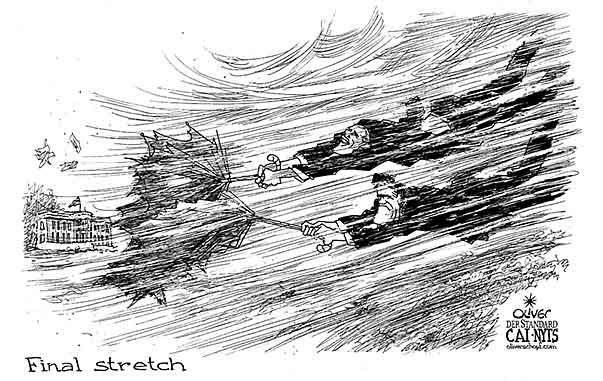 Oliver Schopf, editorial cartoons from Austria, cartoonist from Austria, Austrian illustrations, illustrator from Austria, editorial cartoon politics politician International, Cartoon Arts International, New York Times Syndicate, Cagle cartoon 2012 USA OBAMA ROMNEY HURRICANE SANDY ELECTION 2012 WHITE HOUSE UMBRELLA       
     


