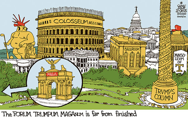 Oliver Schopf, editorial cartoons from Austria, cartoonist from Austria, Austrian illustrations, illustrator from Austria, editorial cartoon politics politician International, Cartoon Movement, @oliverschopf.bsky.social 2025: USA TRUMP BALLROOM ARCH TRIUMPH FORUM ROMANUM COLOSSEUM COLOSS NERO ROME MAUSOLEUM COLUMN CAPITOL HILL GOLD MAGA




 




























