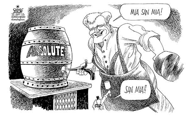  Oliver Schopf, politischer Karikaturist aus Österreich, politische Karikaturen, Illustrationen Archiv politische Karikatur Deutschland 2013 BAYERN WAHL 2013 CSU SEEHOFER HORST ABSOLUTE MEHRHEIT BIER ANSTICH ONZAPFT IS OKTOBERFEST FDP

 