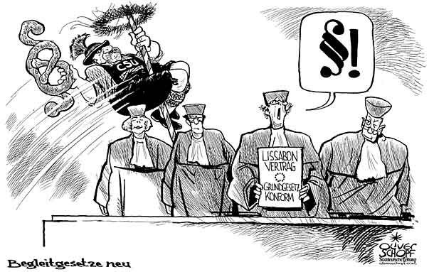  Oliver Schopf, politischer Karikaturist aus Österreich, politische Karikaturen aus Österreich, Karikatur Illustrationen politische Karikaturen Politik Politiker  Deutschland: 2009: eu, csu, lissabon vertrag, bundesverfassungsgericht karlsruhe, grundgesetz, begleitgesetze, bayer, maibaum, breze, paragraph
  