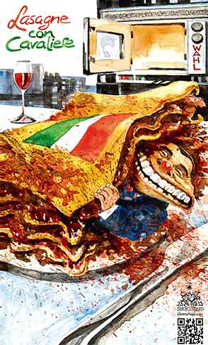  
Oliver Schopf, editorial cartoons from Austria, cartoonist from Austria, Austrian illustrations, illustrator from Austria, editorial cartoon
Europe EU eu European union italy 2013 ITALIA BERLUSCONI SILVIO ELECTIONS LASAGNE HORSE MEAT CAVALIERE WINE RESTAURENT EAT




 
