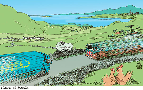  
Oliver Schopf, editorial cartoons from Austria, cartoonist from Austria, Austrian illustrations, illustrator from Austria, editorial cartoon
Cartoon Arts International, New York Times Syndicate, Cagle cartoon Europe Great Britain Brexit 2018 SOFT BREXIT GREAT BRITAIN EU THERESA MAY JEAN CLAUDE JUNCKER SEBASTIAN KURZ NEGOTIATIONS CHAIR SAW JOHNSON  

