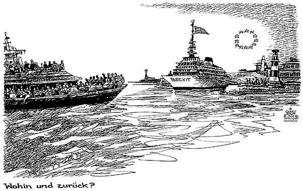  Oliver Schopf, politischer Karikaturist aus Österreich, politische Karikaturen, Illustrationen Archiv politische Karikatur Europa Asyl und Flüchtlinge 2016 GROSSBRITANNIEN BREXIT LEAVE REMAIN ABSTIMMUNG HEILIGER GEORG SCHUTZPATRON ENGLAND EINWANDERER FLÜCHTLING SYRIEN



