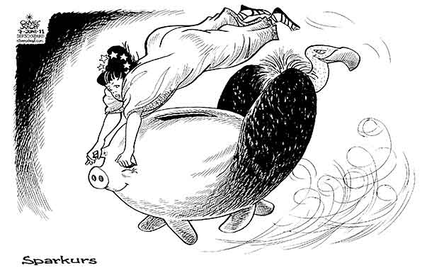  
Oliver Schopf, editorial cartoons from Austria, cartoonist from Austria, Austrian illustrations, illustrator from Austria, editorial cartoon
Europe EU  European union  2011 pig piggy bank vulture riding austerity save

