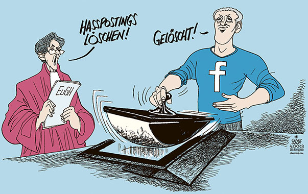  Oliver Schopf, politischer Karikaturist aus Österreich, politische Karikaturen, Illustrationen Archiv politische Karikatur Europa diverse Themen
2019 EUGH URTEIL FACEBOOK HASSPOSTINGS GLAWISCHNIG MEINUNGSFREIHEIT MUSTERKLAGE LÖSCHWIEGE MARK ZUCKERBERG TABLET WEB SOCIAL MEDIA




