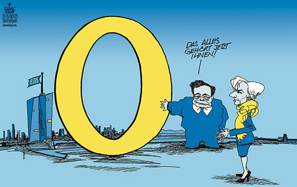  Oliver Schopf, politischer Karikaturist aus Österreich, politische Karikaturen, Illustrationen Archiv politische Karikatur Europa Euro Währungspolitik waehrung  eu euro 2019 EZB FRANKFURT MARIO DRAGHI CHRISTINE LAGARDE NULL NULLZINSPOLITIK BILLIGES GELD ANLEIHEN ERBE VERMÄCHTNIS  
 


